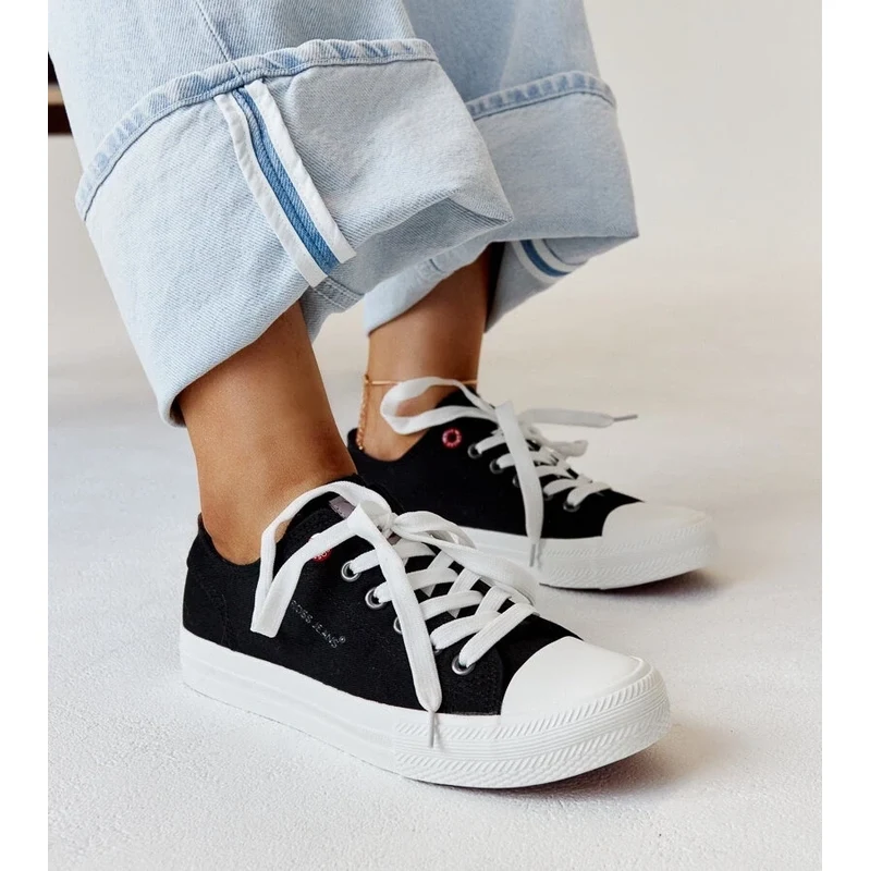 Black fabric womens sneakers CROSS JEANS