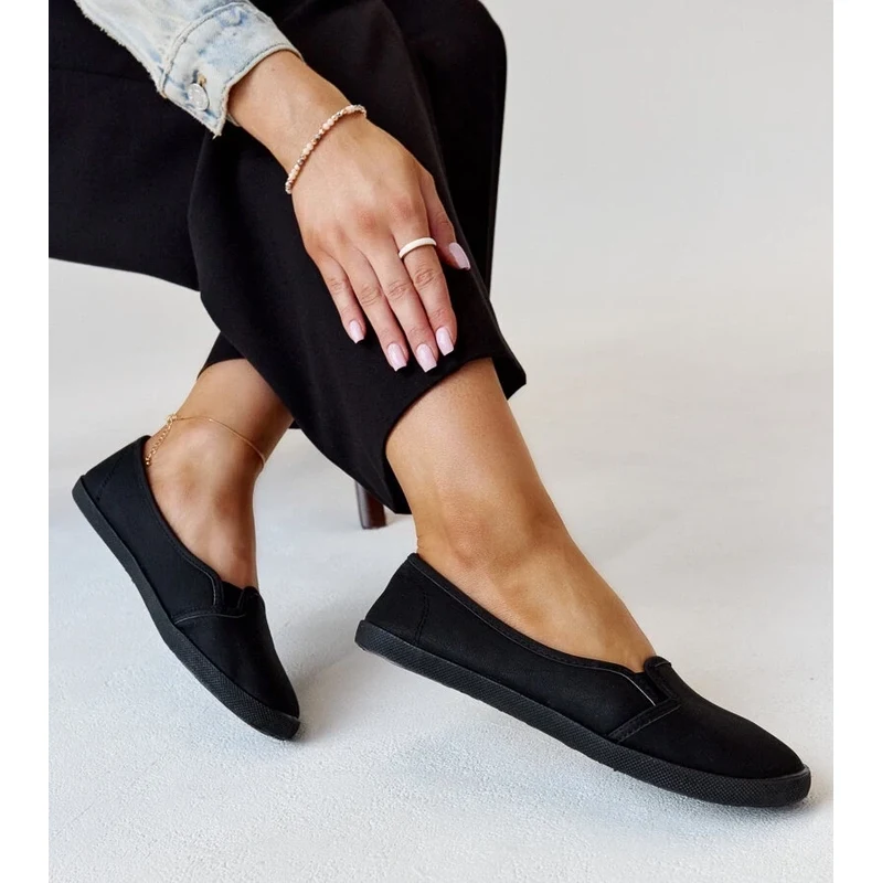 Gemre Black slip-on sneakers eco leather Wordana 106995832