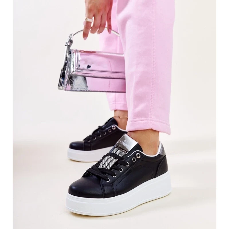 Gemre Black-silver sneakers with rhinestones Maurizia