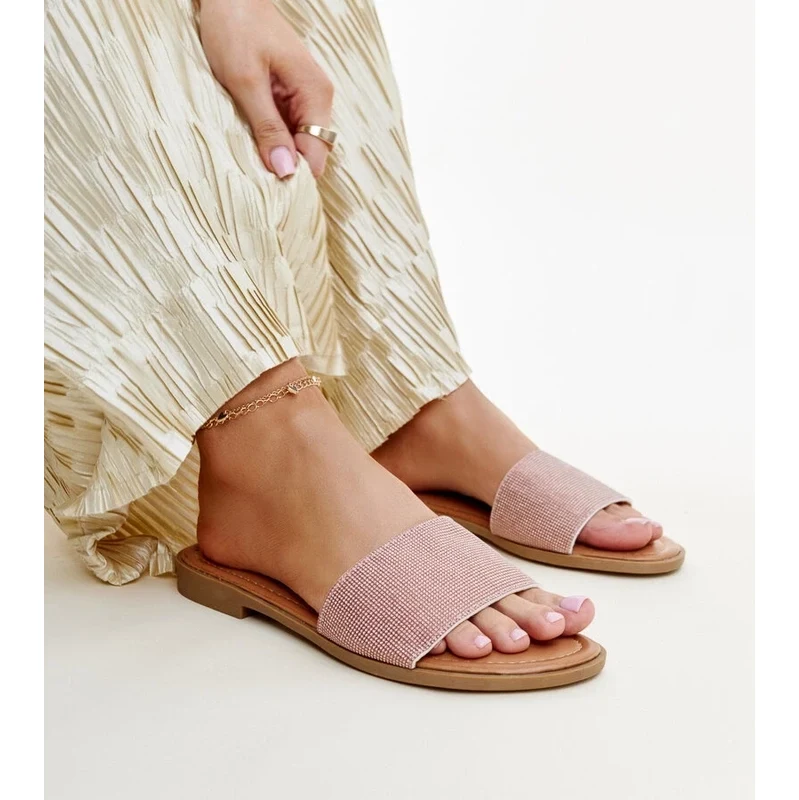 marka niezdefiniowana Brown shiny slides Anilsa