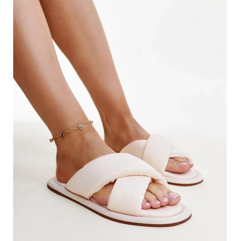 marka niezdefiniowana Beige Randa slippers 106995903
