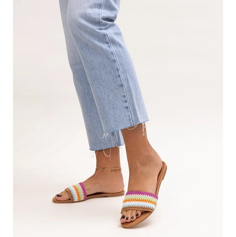 Gemre Multicolored Embroidered Marika Slippers