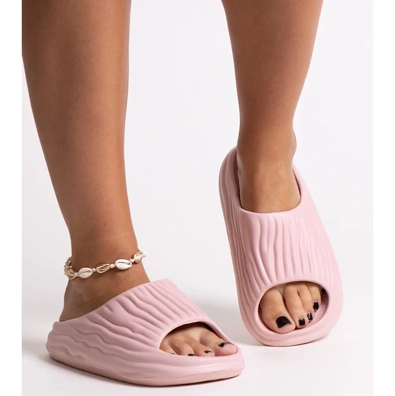 marka niezdefiniowana Pink ruched sandals Miniya