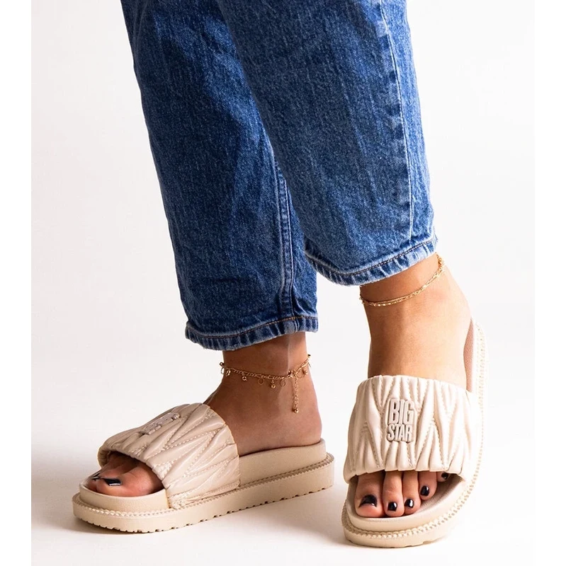D/CEO Beige slides with fur Adelma 106996049