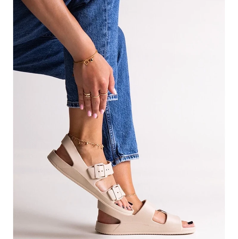 D/CEO Beige slides with fur Adelma