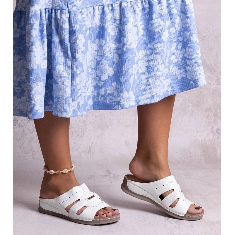 Gemre White Classic Karime Slides