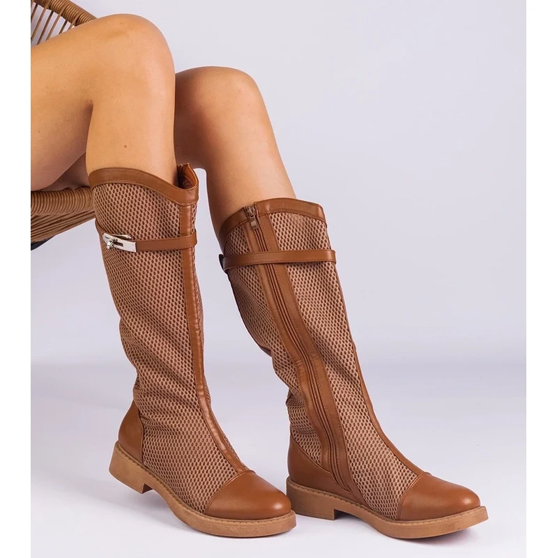 Gemre Brown high mesh boots Torento 106996251