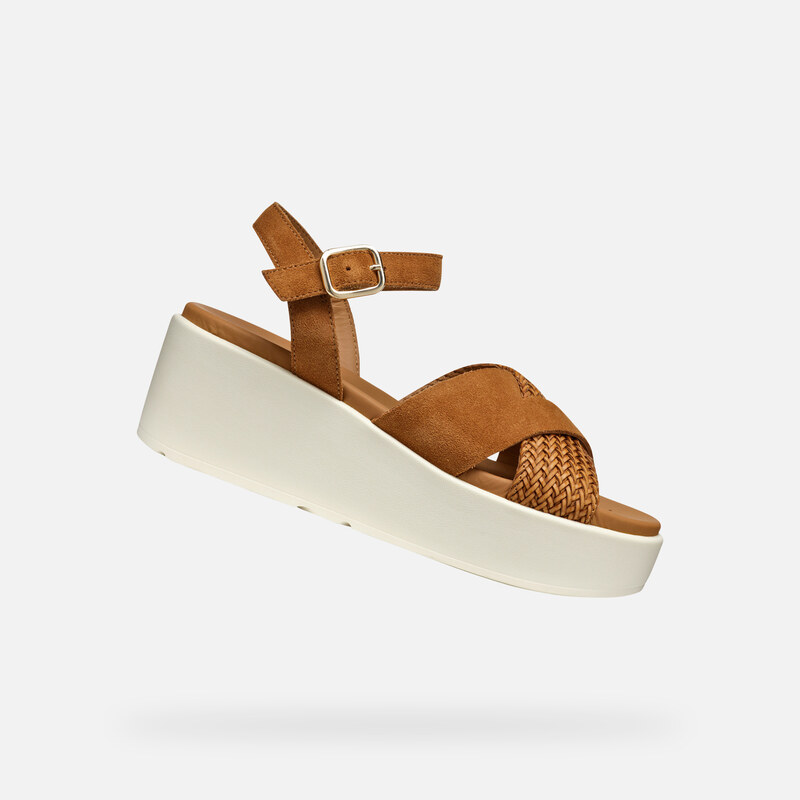 Hnědé dámské sandály Geox XAN2.2S - Dámské 106997705