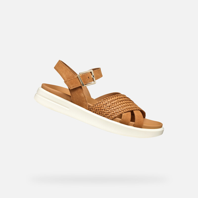 Hnědé dámské sandály Geox XAN2S - Dámské 106666277