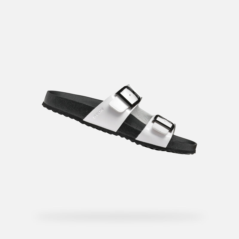 Bílé dámské pantofle Geox Brionia R - Dámské 106997757