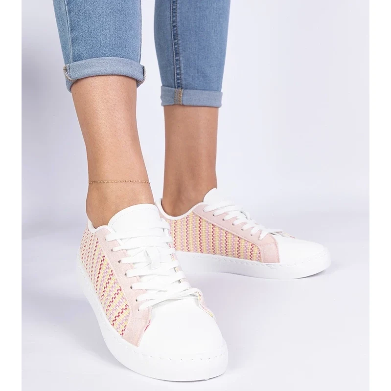 Gemre Pink womens fabric sneakers Bellisio