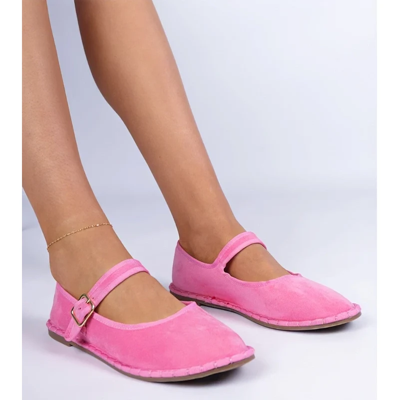Gemre Meremi Pink Womens Ballet Flats with Strap 106998747