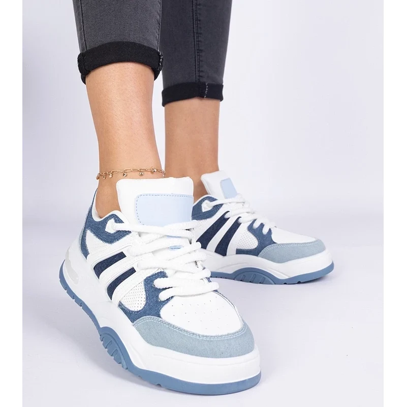 Gemre Blue womens sneakers with chunky laces Bartella