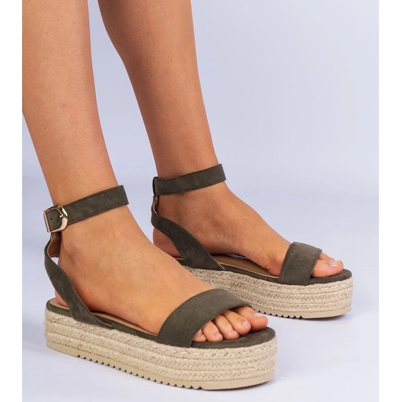 Gemre Green platform espadrille sandals Kalesio 114299642