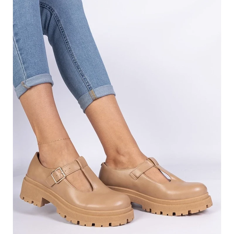 Gemre Brown platform derby shoes made of eco-leather Belever