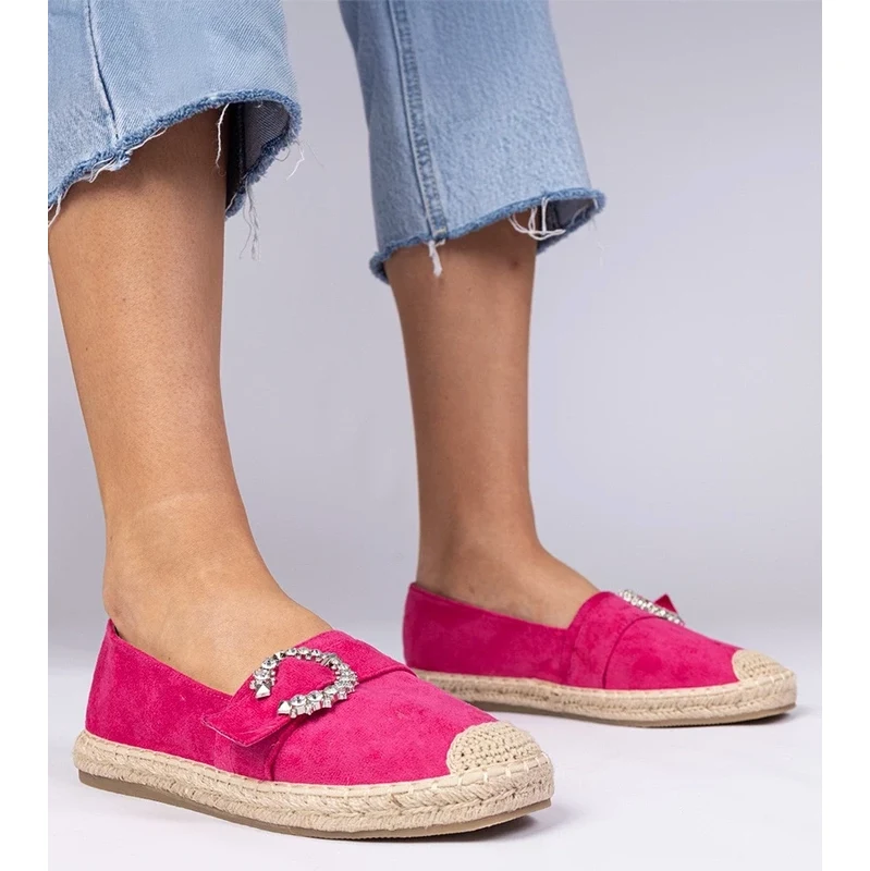 Gemre Pink espadrilles adorned with rhinestones Maruta