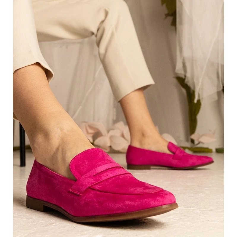 D/CEO marka niezdefiniowana Pink classic womens moccasins Nageri