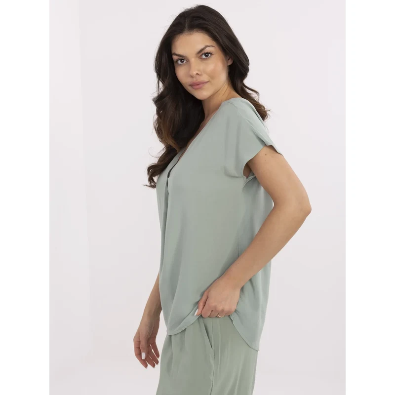 Sublevel Blouse-D73761M11171B-pistachio