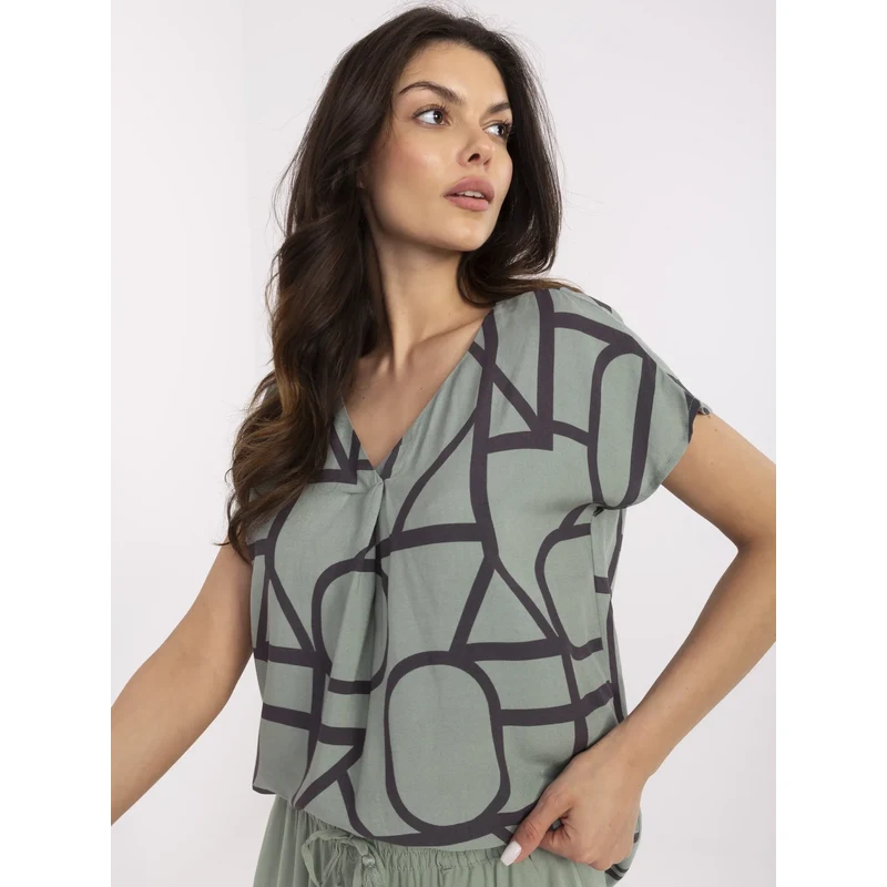 Sublevel Blouse-D73771M11171D-khaki