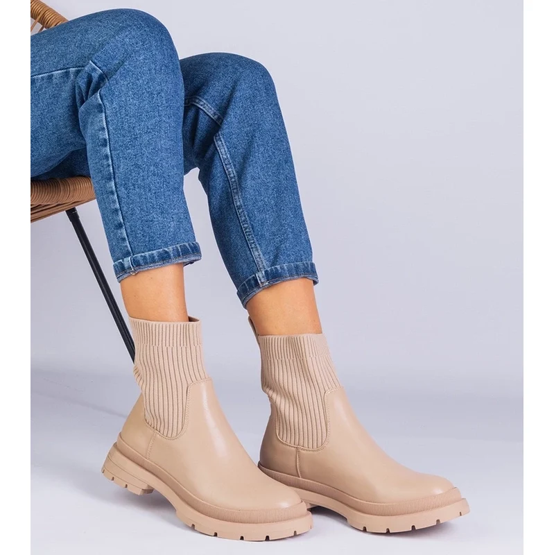 Gemre Brown ankle boots with fabric upper Kalvaria 107000359
