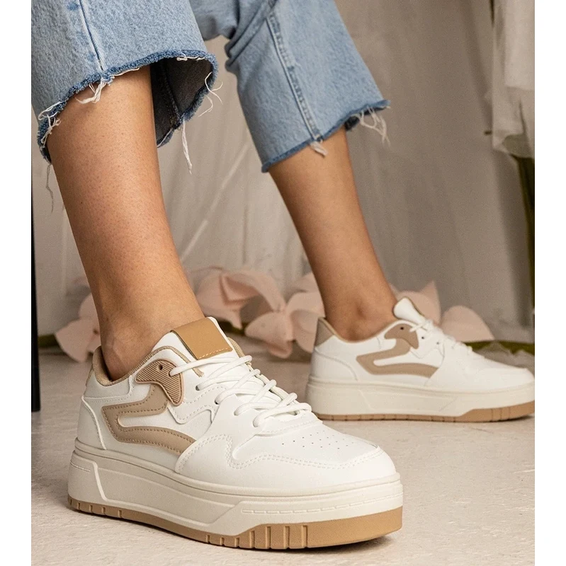 Gemre White womens sports sneakers Seisha