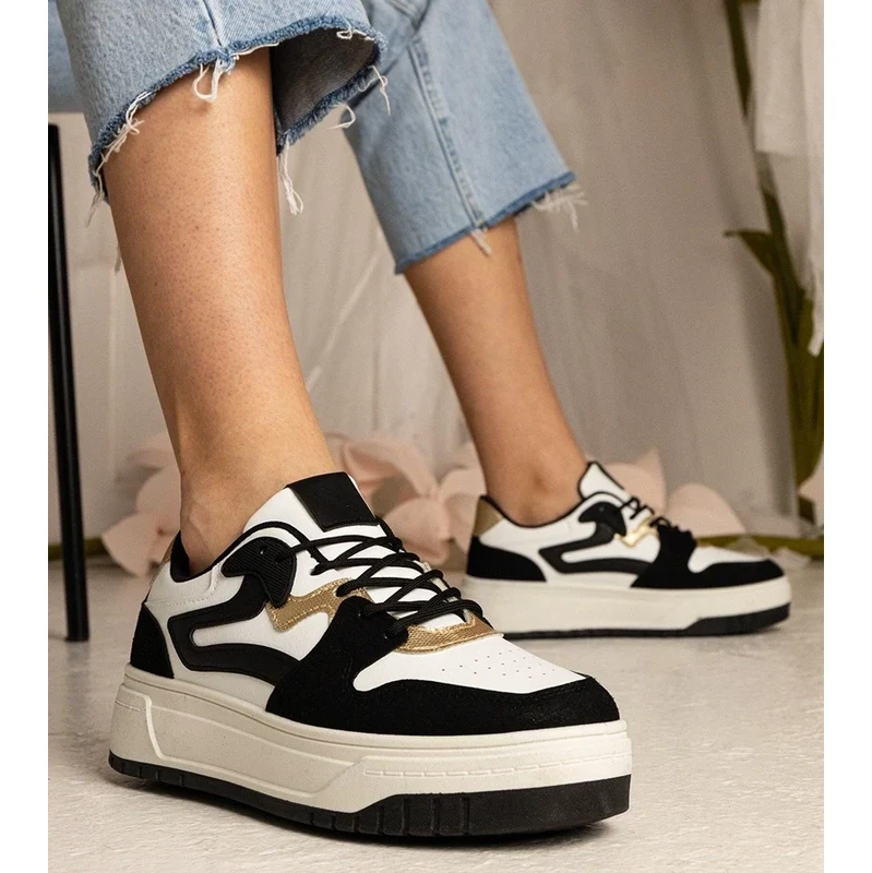 Gemre Black womens sports sneakers Seisha
