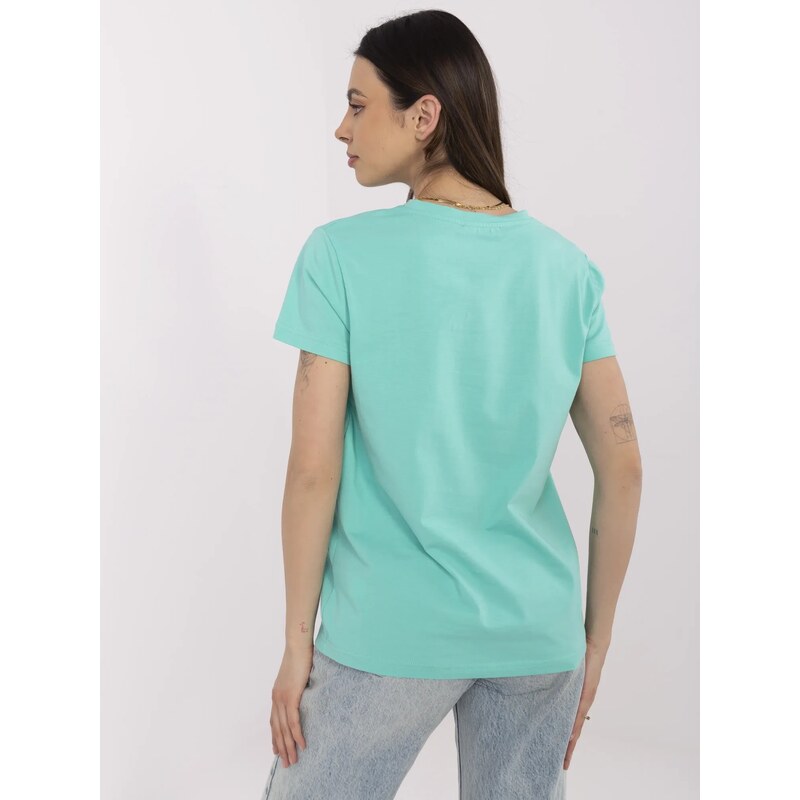 BASIC Feel Good T-shirt-CLM-TS-1640.87-Turquoise