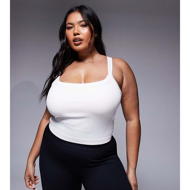4505 Curve seamless sculpting vest with inner bra in parchment-White 114814312