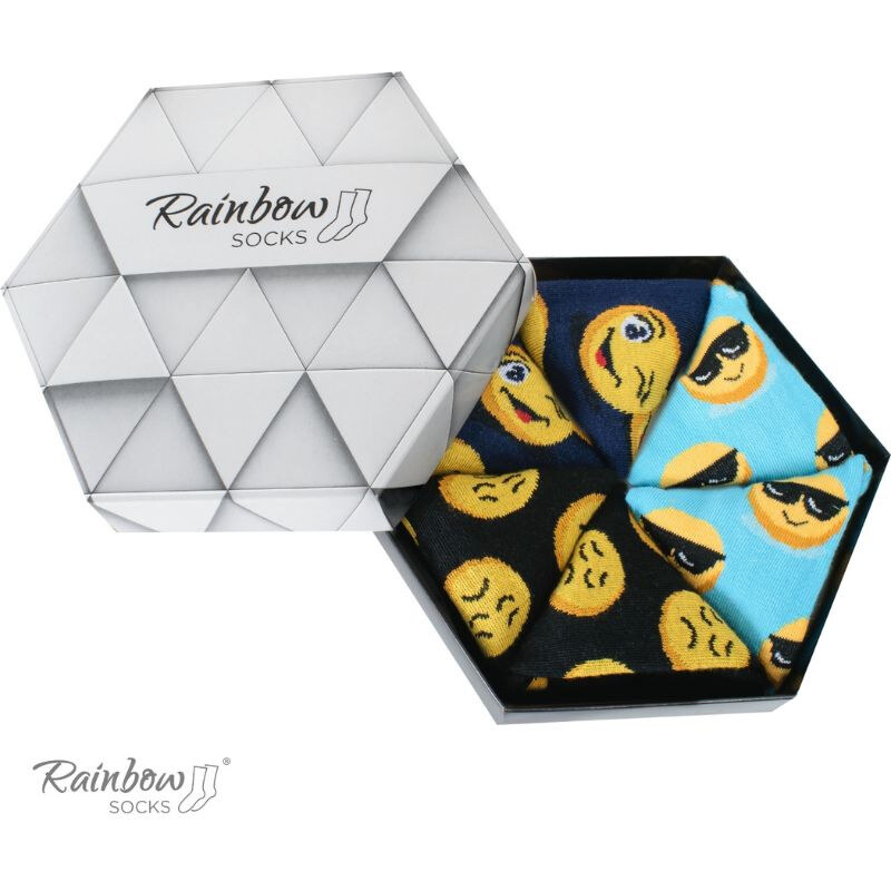 ZOOKSY/RAINBOW SOCKS Duhové Ponožky Emotikony Smiley Sadness