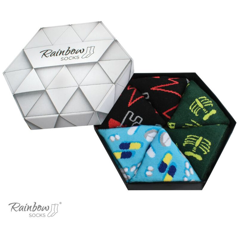 ZOOKSY/RAINBOW SOCKS Duhové Rainbow Socks Ponožky Pro lékaře a mediky 80594337