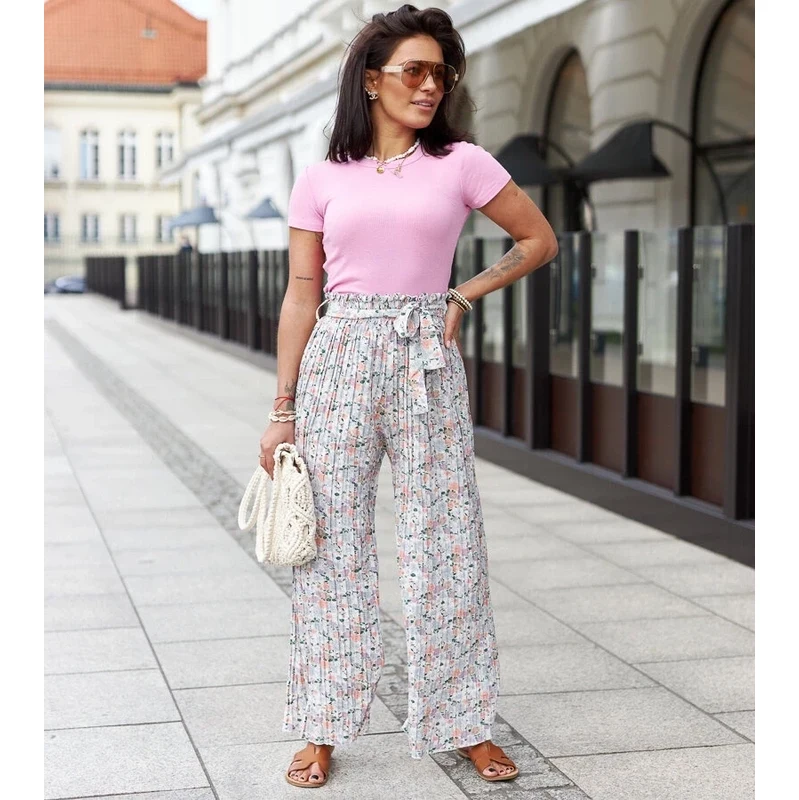 UR/CEO Multicolor floral pleated womens pants Saida 107010365