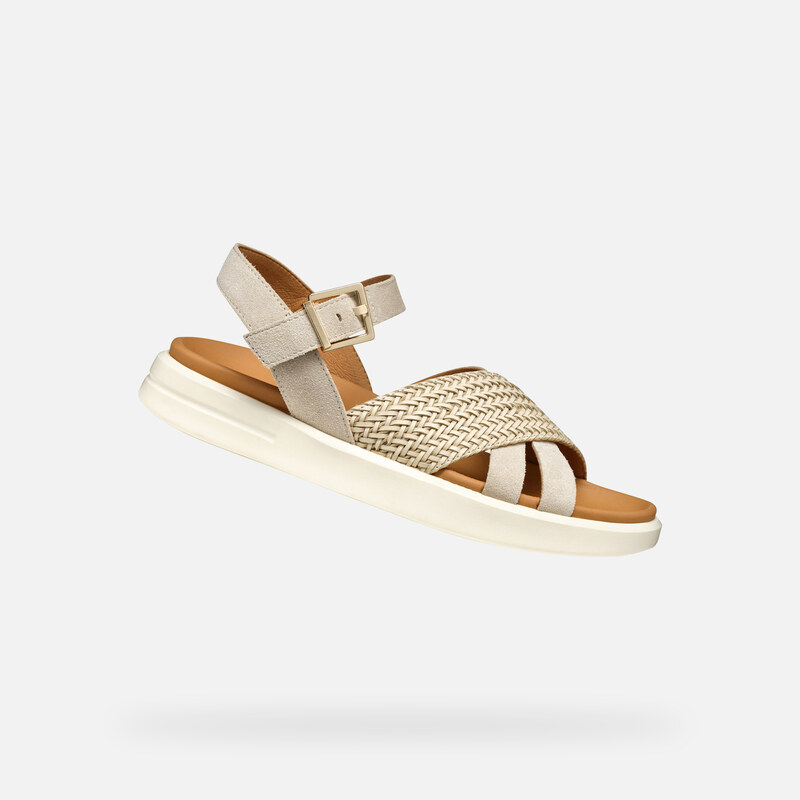 Béžové dámské sandály Geox XAN2S - Dámské 107010695