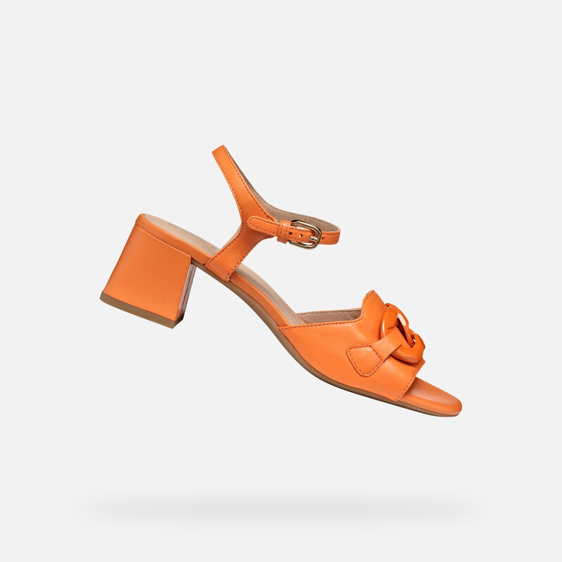 Oranžové dámské sandály Geox New Eraklia 50 T - Dámské 106679573