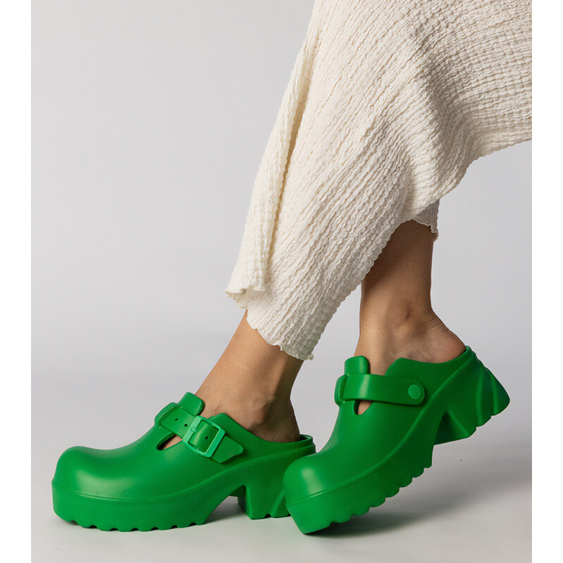 D/CEO Gemre Green covered clogs Ferina