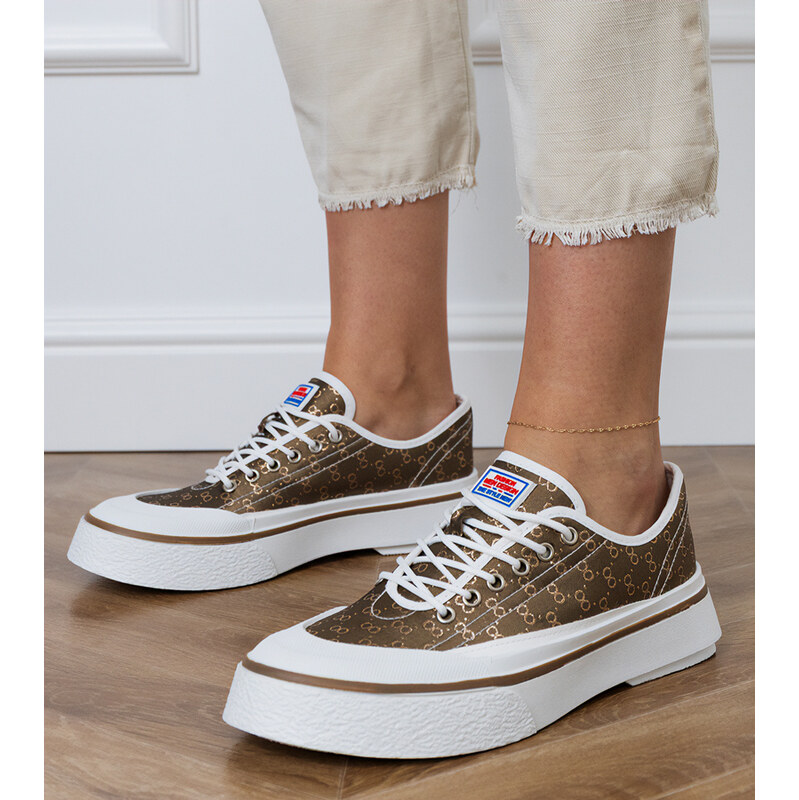 Gemre Brown womens platform sneakers Greta