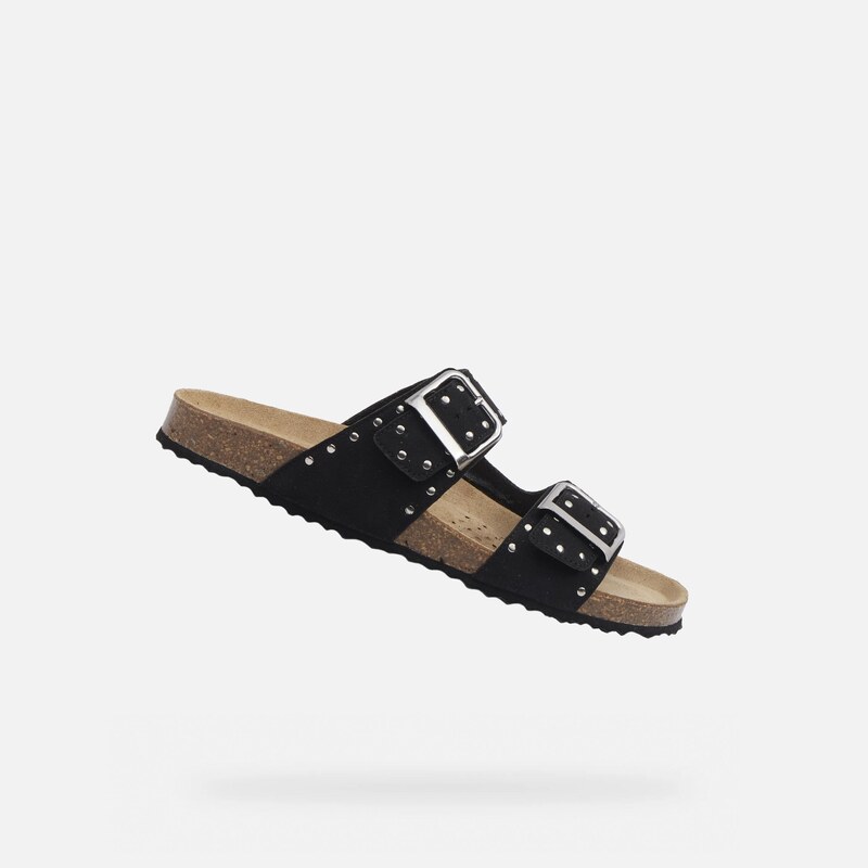 Černé dámské pantofle Geox Brionia R - Dámské 106680779