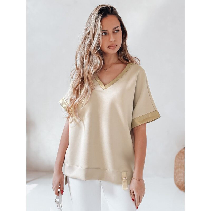 DStreet Halenka oversize SHINE LOVE béžová