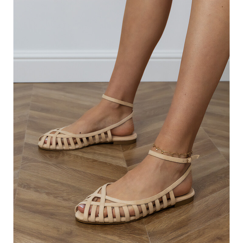 Gemre Beige flat closed womens sandals Katers