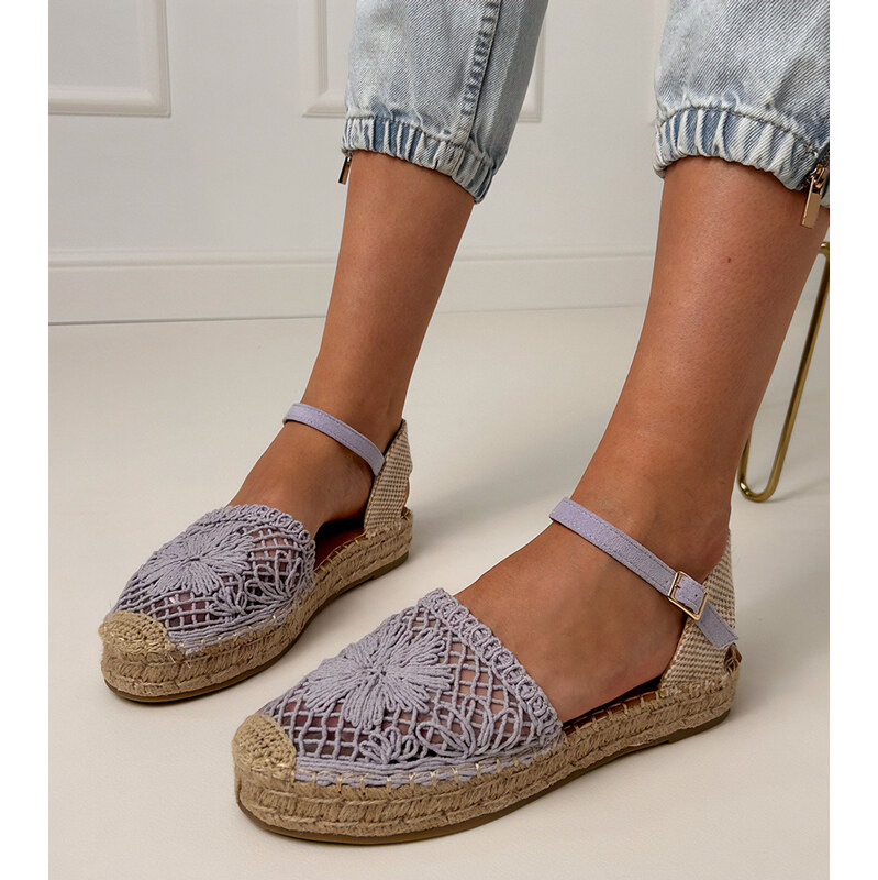 Gemre Purple Santos lace espadrille sandals 107012904
