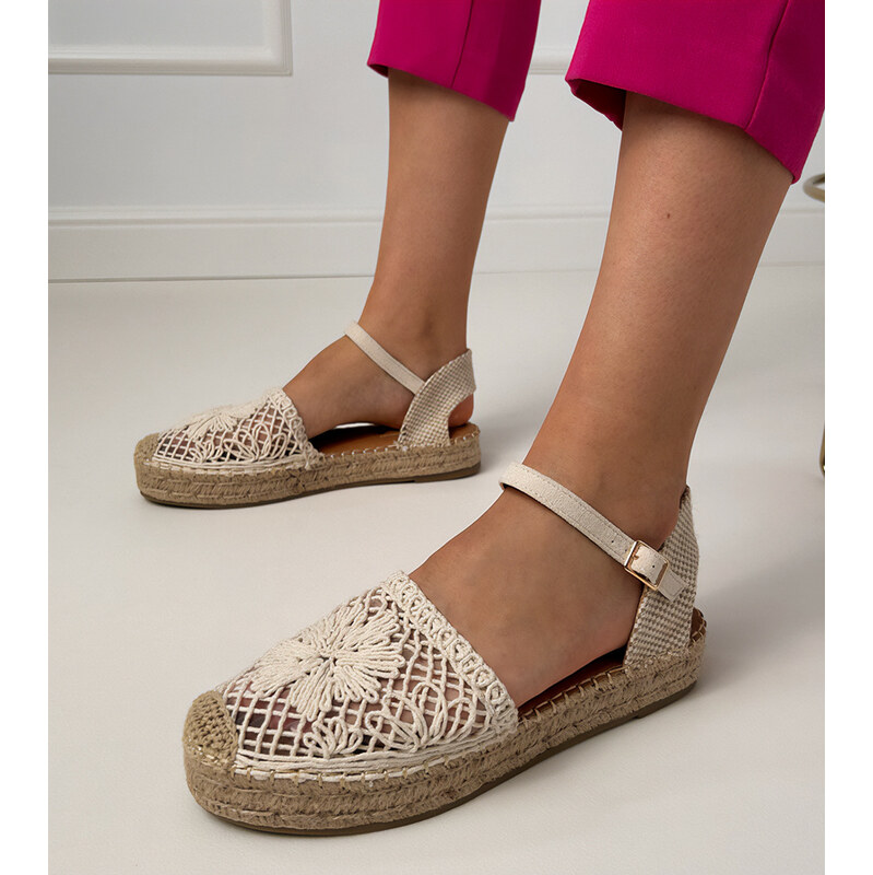 Gemre Beige perforated espadrille sandals Santos 107012905