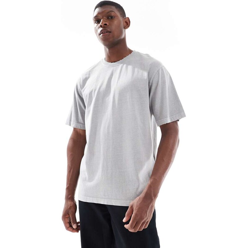 ONLY & SONS distressed t-shirt in grey