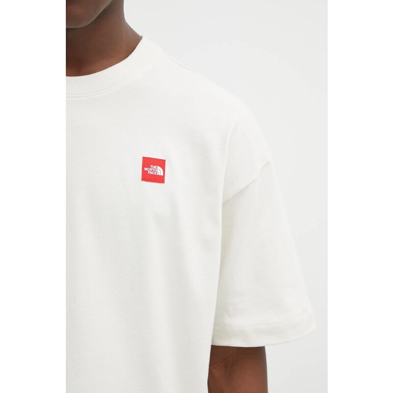 Bavlněné tričko The North Face Redbox pánské, béžová barva, NF0A8EG5QLI1