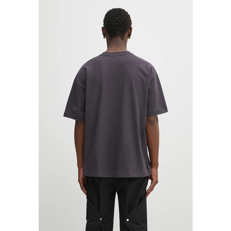 Bavlněné tričko The North Face Redbox pánské, šedá barva, s aplikací, NF0A8EG50SA1