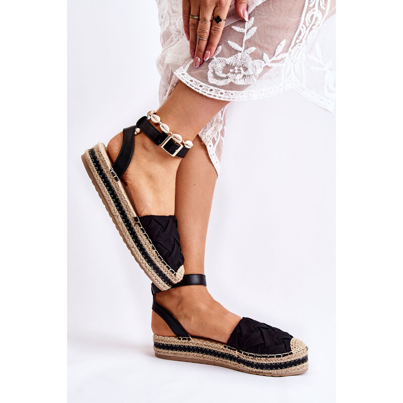 Gemre WS1 Dámské espadrilky sandály na platformě Černá Susane 108967213