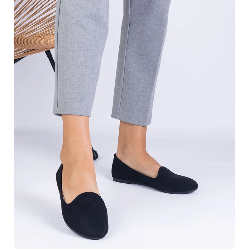 Gemre Valensia Black Classic Faux Suede Ballet Flats 107000618