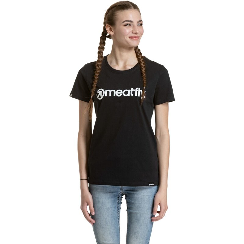 Meatfly dámské tričko Ladies MF Logo Black | 100% bavlna