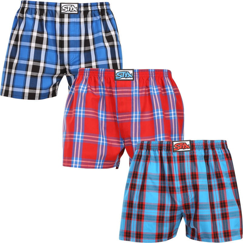 3PACK pánské trenky Styx klasická guma vícebarevné (3A110810)