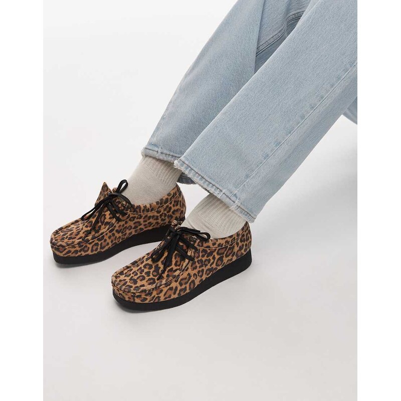 Clarks Wallabee EVOsh shoe in leopard print suede-Multi 107375371