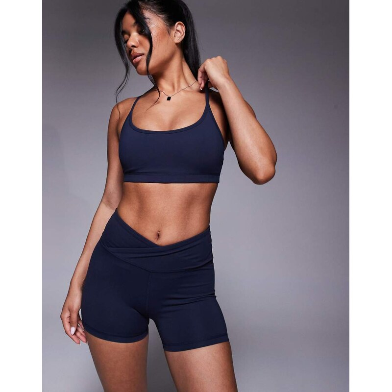 4505 Icon soft touch wrap waist 3 inch booty short in midnight navy 107362899