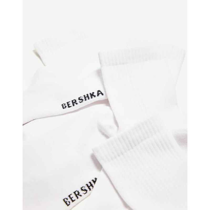 Bershka pack of 3 pairs of sporty socks in white